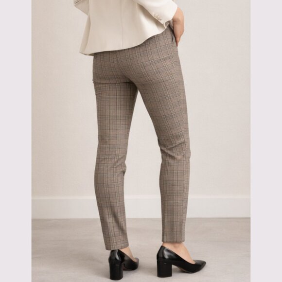 Ricki’s Plaid Pants Women’s Small Brown Slim Fit Work Pants High Rise Office Car - Picture 2 of 15